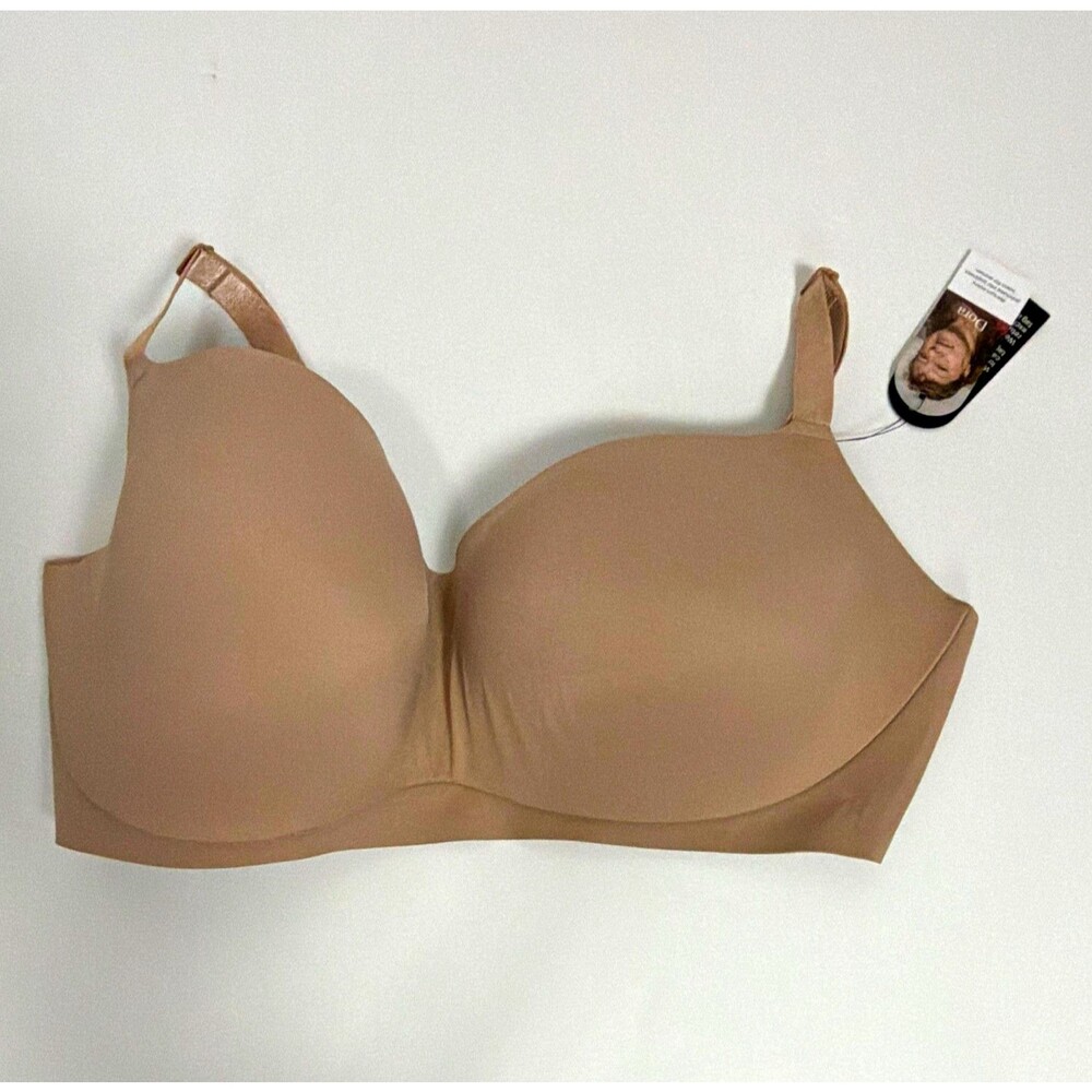 EBY T-Shirt Bra Beige Solid XL DD Hook & Eye Closure Adjustable Straps